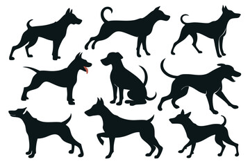 Dog Silhouette Vector Illustration – Isolated Pet Animal Design Element