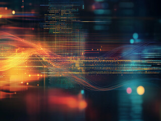 Abstract Digital Data Stream  Futuristic Technology Background