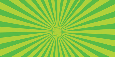 Retro Green Sunburst Background Vintage Radiant Pattern Design.