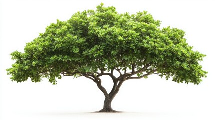 Obraz premium Lush Green Tree Isolated on White Background