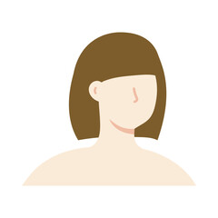 Short hairstyle. Beauty, haircut, salon concepts. Flat character vector design isolated illustration.