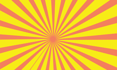 abstract simple yellow sunrise line pattern on red can be used background.