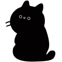 black cat on white background