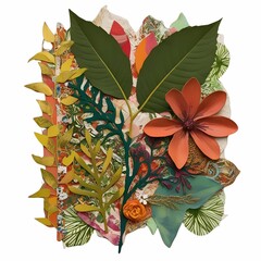 Vibrant Autumnal Collage A Celebration of Fall Foliage and Floral Delights