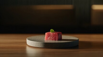 Artful presentation of sushi elegant restaurant food photography modern interior close-up gourmet cuisine