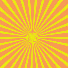 abstract simple yellow sunrise line pattern on red can be used background.