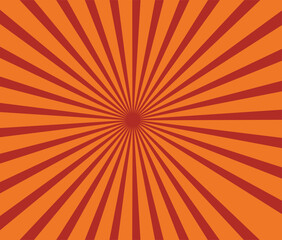 Fototapeta premium Orange Sunburst Background with Radial Rays Vibrant Radiating Design.