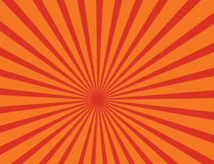 Orange Sunburst Background with Radial Rays Vibrant Radiating Design.
