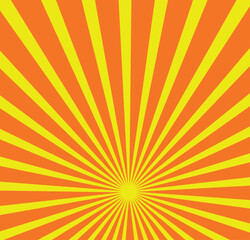 abstract simple yellow sunrise line pattern on red can be used background.