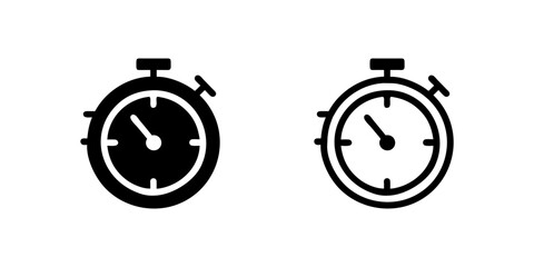 Vector icon set showcasing quick time symbols, suitable for productivity and timing designs.