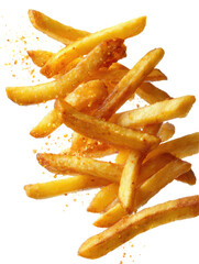 French Fries Isolated or Flying on transparent background 