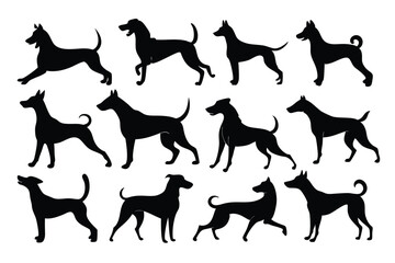 Dog Silhouette Vector Illustration – Isolated Pet Design Element Collection