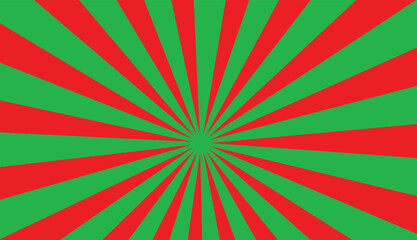 Green and Red Sun Ray Background