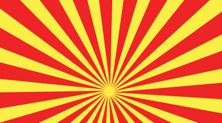 abstract simple yellow sunrise line pattern on red can be used background.
