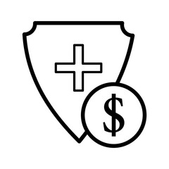 Obraz premium Emergency fund icon in outline vector style. Represents financial savings for emergencies, unexpected expenses, and financial planning. Perfect for personal finance apps, budgeting platforms, and fina