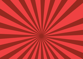 Fototapeta premium Abstract dark red sun rays sunburst backdrop background. seamless retro vintage burst sunrise . Cartoon pop art template summer banner background.