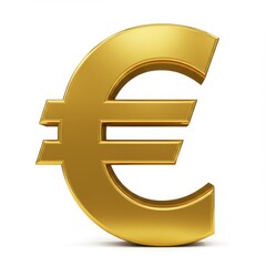 Fototapeta premium Golden euro symbol isolated on white background