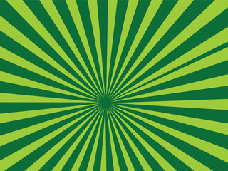 Retro Green Sunburst Background 