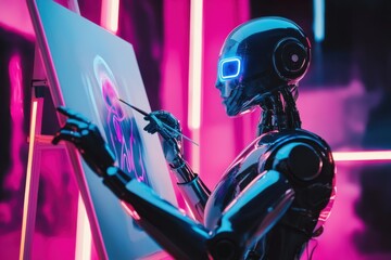 AI Robot Artist Painting
