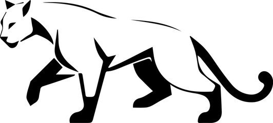 leopard penguin animal head logo, silhouette, black, illustration