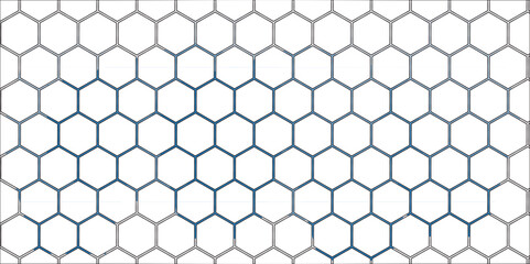 Seamless hexagonal honeycomb pattern with a geometric design creates a metallic texture, ideal as a technology backdrop or modern mosaic wallpaper