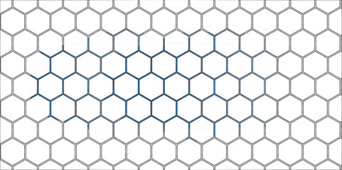 Seamless hexagonal grid pattern with honeycomb texture for a modern technology design or black metal mesh backdrop