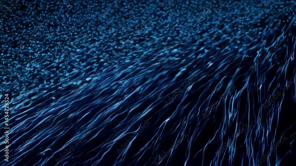 Poster abstract network structure animation with blue nodes and connecting lines for data, science, and tec