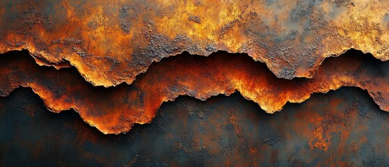 Rusty metal showcases heavy oxidation, creating an abstract layered texture.