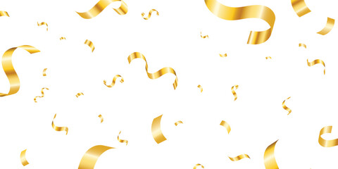 Premium Vector Design Featuring Scattered Golden Confetti on a Rich Black Background for Elegant Celebrations, Glamour falling glitter. New year wallpaper .brochure template. Cover texture design.