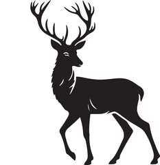 Vector silhouette image of a dear
