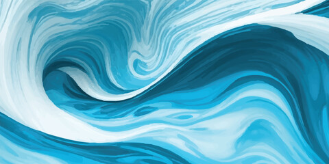 Peaceful Ocean Wave Design with Gentle Watercolor Touches in Soft Blue and white, Ideal for Elegant Backgrounds and Creative Projects Focused on Calm Water Themes.
