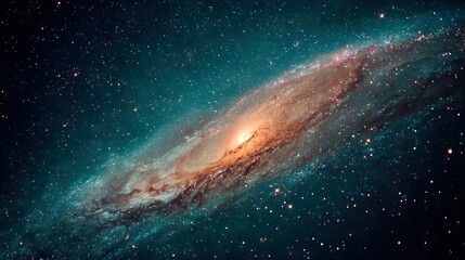 Majestic spiral galaxy view amidst countless twinkling stars