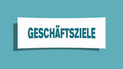 Geschaeftsziele (Business goals) - A card isolated on light green background.