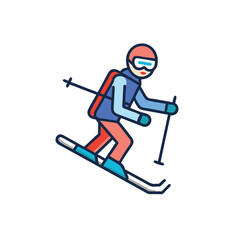 Obraz premium skier jumping on a ski slope