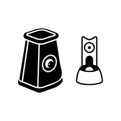 Smart pet feeder with camera silhouette 