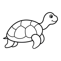 Tortoise vector line art