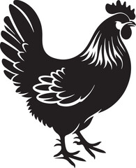 rooster and hen, hen chicken icon silhouette vector style with white background