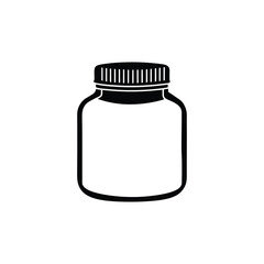 Empty bottle icon silhouette vector illustration.