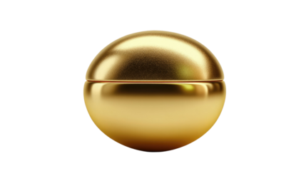 Golden Sphere: A lustrous golden sphere, gleaming with polished perfection. Ideal for concepts of luxury, opulence, and value.