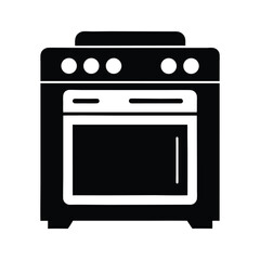 Obraz premium Gas stove oven icon silhouette vector illustration