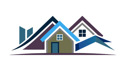 Modern house design abstract art colorful homes real estate property architecture geometric shapes