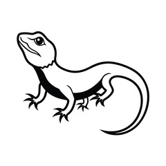 Bearded Dragon vector line art
