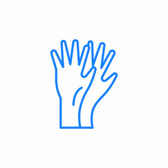 pair of rubber gloves icon sign vector