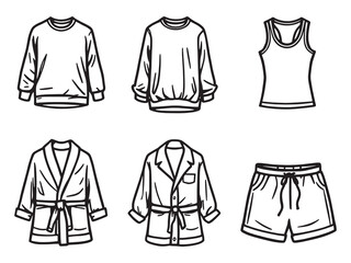 Naklejka premium Loungewear Set line art icon elegant comfortable wear