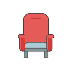 red armchair isolated on white background