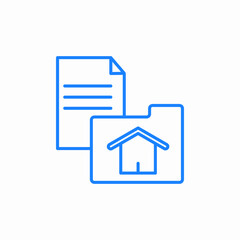 sheet of paper folder house icon sign vector