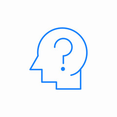 question mark on head icon sign vector