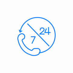 telephone receiver 24 7 accessibility icon sign vector