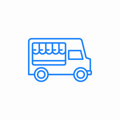 van or car food truck trade icon sign vector