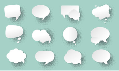 set of speech bubbles